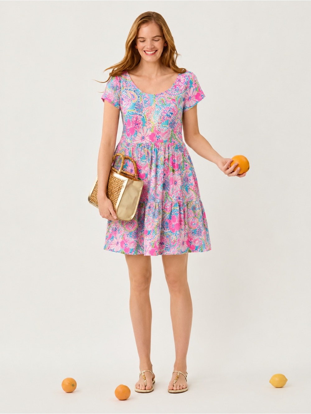 Lilly Pulitzer | Flock Full of Fun Geanna Swing Tiered Dress w/ Pockets ~ Large